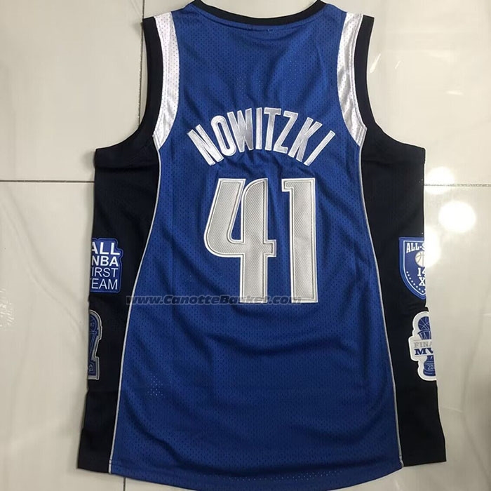 Maglia Dallas Mavericks Kyrie Irving #41 Hall Of Fame Mitchell & Ness 1998 Blu